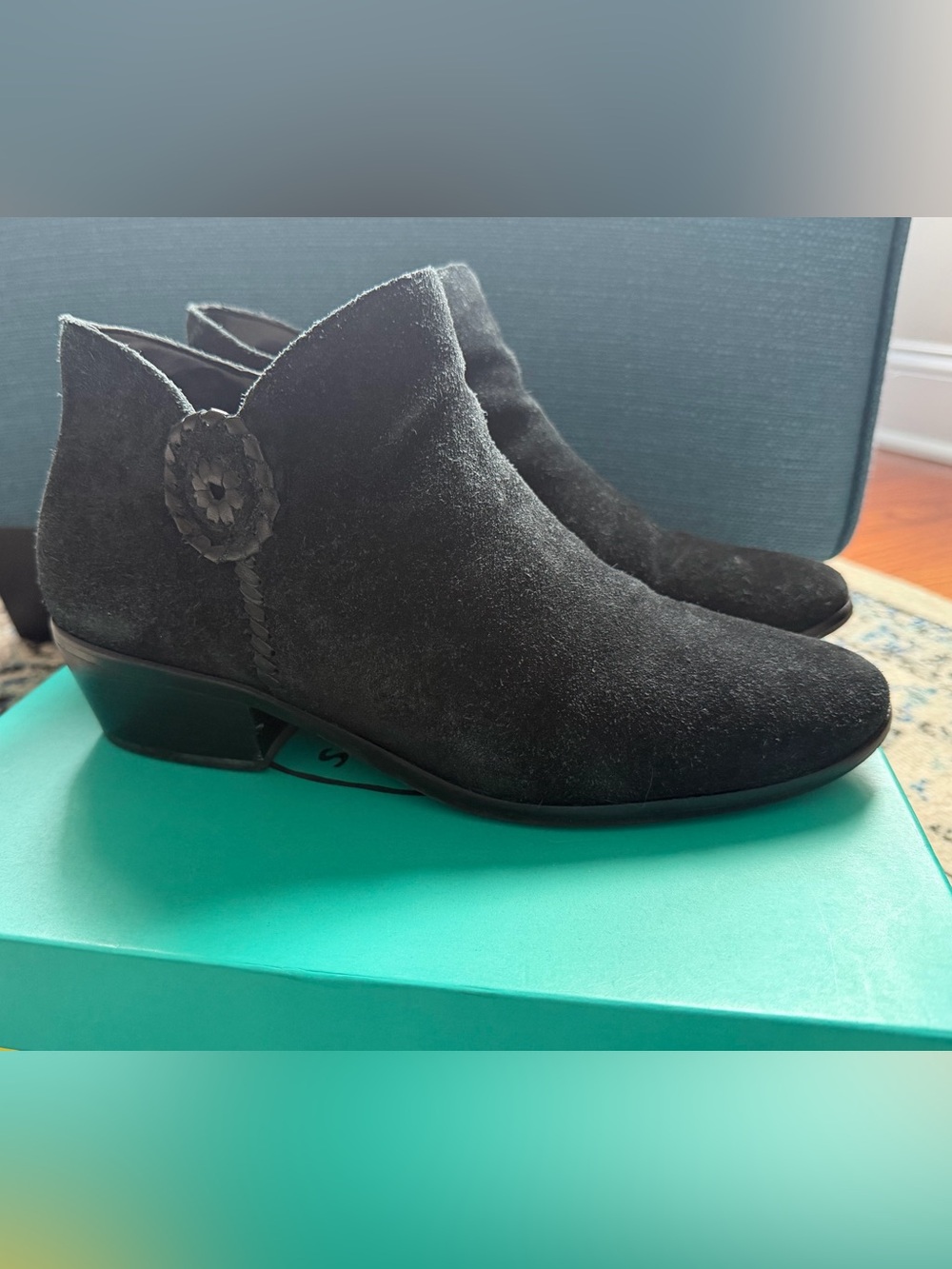 Jack Rogers Payton Black Suede Ankle Boot 10